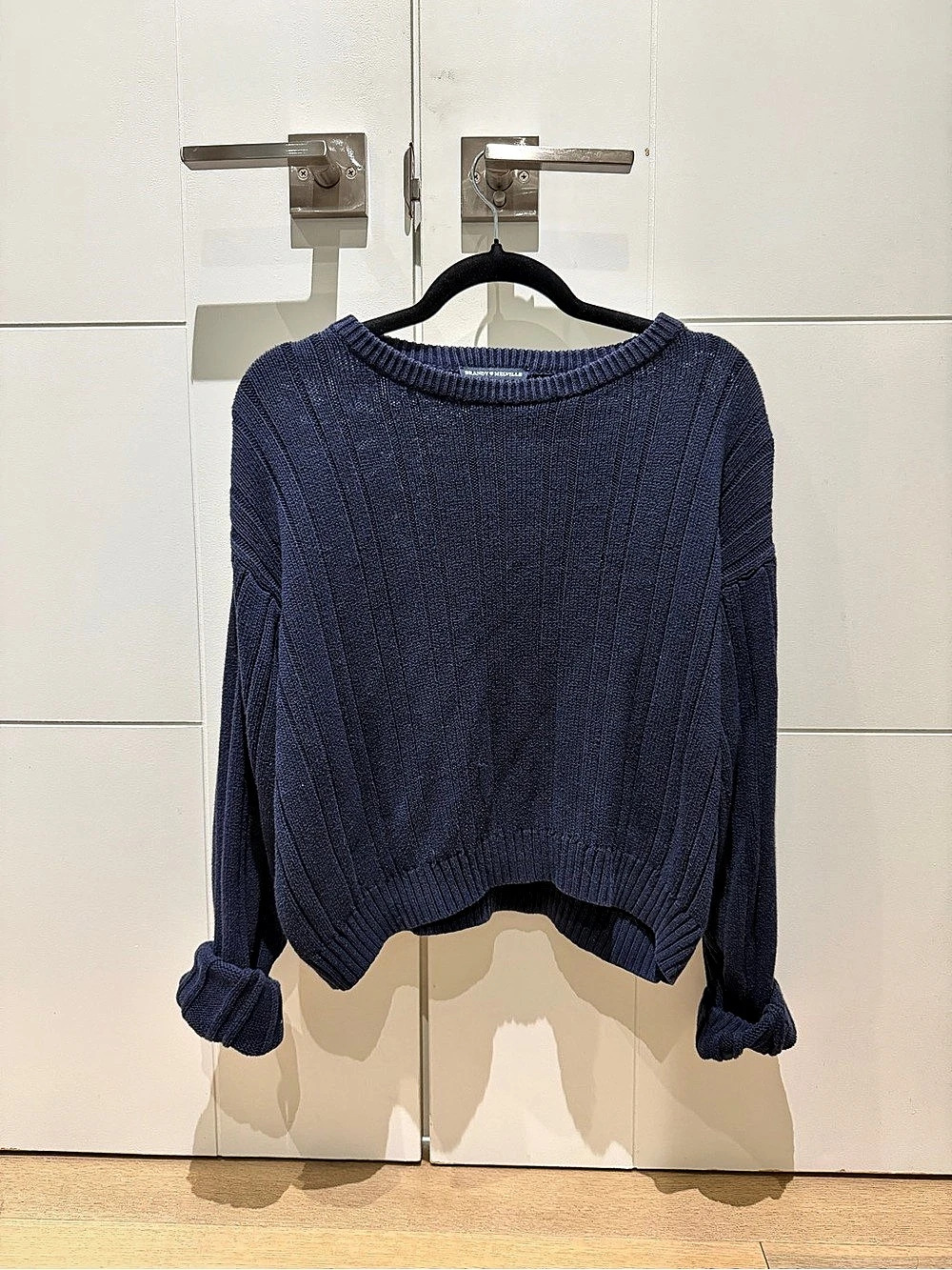 Brandy Melville Cable Knit Crewneck Sweater in Blue Like New